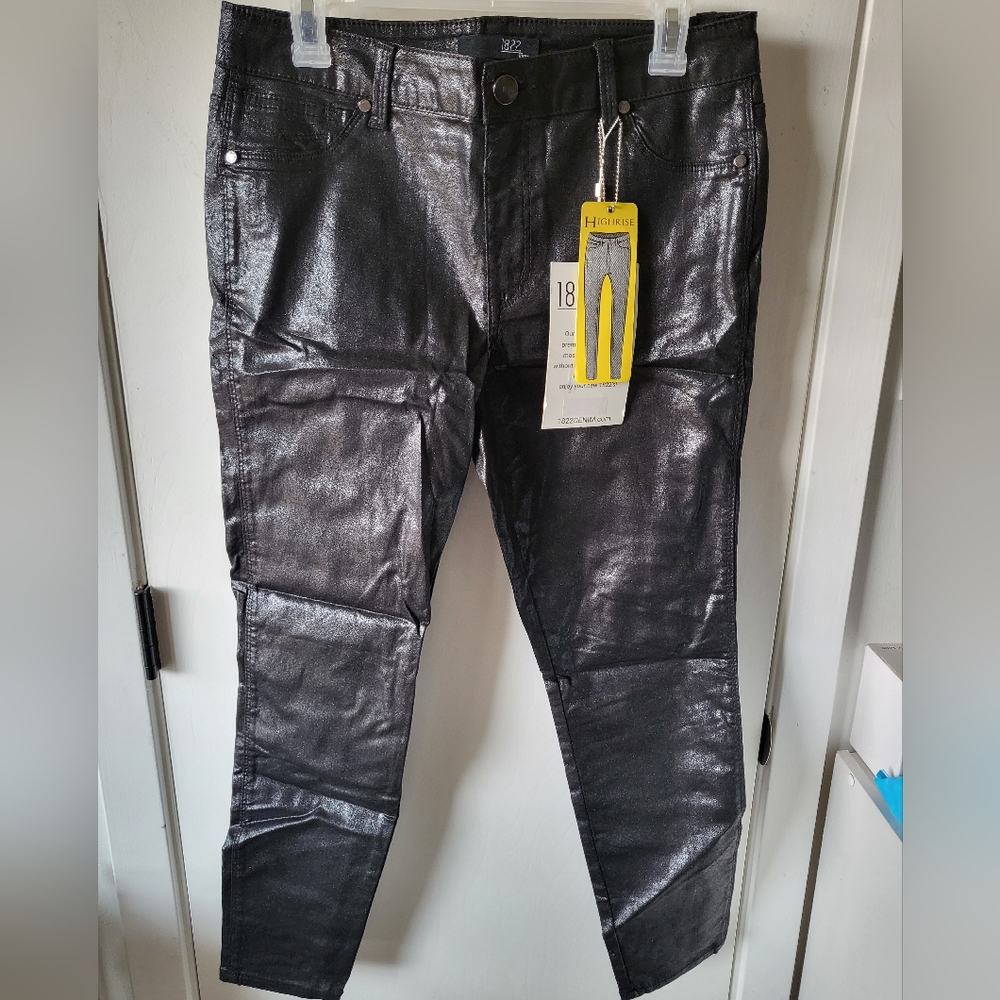 1822 High Rise Wax Skinny Jeans Size 30